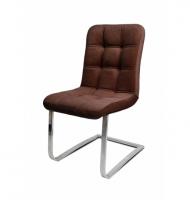 металлический стул, Стул Турин (нога скоба / велюр шоколад)