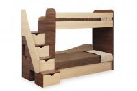 двухъярусная детская кровать, Кровать двухъярусная Адель - 3 (ясень шимо темный / дуб линдберг / ткань Астра / ткань поликоттон стег.) Н