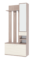 , ЛДСП Прихожая НИКА ВЗ910 Вешалка с зеркалом Ясень Шимо