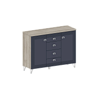 , Лежер КМ-3104 Дуб серый-Холст сапфировый