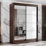 Шкаф-купе 1,6 м "ГРАНД 1" Зеркало/Лакобель Белый (К) (Венге/Зеркало/Лакобель Белый)