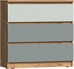 Челси Color Комод 3 ящика (800) (Мята (темная)/Сумеречный голубой/Дуб крафт)