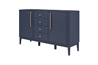 , ДЖАЛИ Комод 4ящика+2 двери (Лак Тёмный Лазурный)