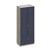 шкаф для детской комнаты, Лежер ШК-3115 Дуб серый-Холст сапфировый