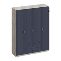 , Лежер ШК-3113 Дуб серый-Холст сапфировый