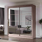 Шкаф-купе 2,0 м "ГРАНД 1" Зеркало/Зеркало (К) (Дуб Горный/Зеркало/Зеркало)