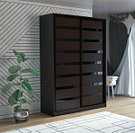 Шкаф-купе ПШ-2.9 1500 вставка МДФ/стекло (Венге/черное стекло)