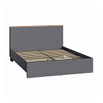 Остин Кровать 11.53 (Серый Графит 0162 РЕ, Дуб Золотой CRAFT, графит ZB 856-2 ПВХ)