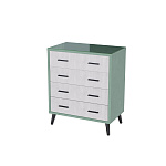 Комод интерьерный Ланс (мятный/мдф холст белый)