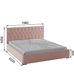 Корпус Октавия интерьерной кровати (1,8м) (пыльная роза ромб)