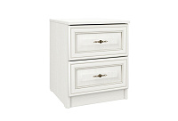 , Тумба прикроватная 06.34  Габриэлла  (вудлайн кремовый/ПВХ Сандал белый/профиль Аруша венге патина/латунь) New