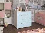 Комод 3Д "Единорожек" (К) (Корпус ЛДСП Дуб Крафт белый / Фасад МДФ Ниагара софт)