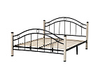 Кровать двойная "Скарлетт" (ш.1600) (# (профиль: Masa Decor дуб сонома / металл: черный))