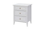 МЭГГИ (ЛАК-БЕЛЫЙ) Тумба прикроватная (3 ЯЩИКА, ЛДСП/МДФ Белый снег/Лак белый)