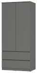 Шкаф 2-х створчатый "Симпл" ШК-03 (графит)
