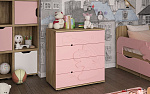 Комод 3Д "Единорожек" (К) (Корпус ЛДСП Дуб Крафт золотой / Фасад МДФ Роза софт)
