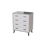 Комод интерьерный Ланс (светло-серый/мдф холст белый)