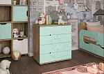 Комод 3Д "Единорожек" (К) (Корпус ЛДСП Дуб Крафт золотой / Фасад МДФ Фисташка софт)