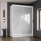 шкаф в спальню, Шкаф-купе 1,6 м  ГРАНД 1  Лакобель Белый/Лакобель Белый (К)