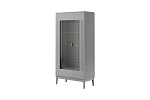 ФАРГО Шкаф с витриной 2-дв.(Антрацит) (ЛДСП Серый шифер/ МДФ Лак Антрацит)