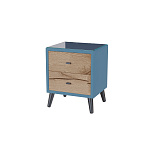 Тумба прикроватная интерьерная Ланс (светло-голубой/мдф дуб канадский)