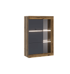 Гостиная ПРАГА Витрина универсальная (К) (Дуб Делано/Графит)