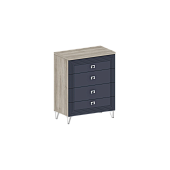 комод в спальню, Лежер КМ-3102 Дуб серый-Холст сапфировый