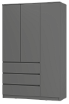 Шкаф 3-х створчатый "Симпл" ШК-08 (графит)