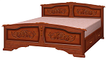 Кровать из массива Елена с выкатными ящиками 1800*2000 (орех)