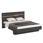 Кровать двойная 103.06 "Рапсодия" (под ортопед 1Н) (ш.1600) (# (диамант серый / профиль: Masa Decor дуб сонома))