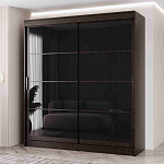 Шкаф-купе 2,0 м "ГРАНД 1" Лакобель Черный/Лакобель Черный (К) (Венге/Лакобель Черный/Лакобель Черный)