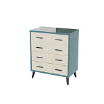 Комод интерьерный Ланс (бирюза/мдф клен кремовый)