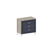 комод в спальню, Лежер КМ-3101 Дуб серый-Холст сапфировый