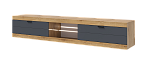 Гостиная ПРАГА Тумба ТВ большая (К) (Дуб Вотан/Графит)