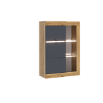 Гостиная ПРАГА Витрина универсальная (К) (Дуб Вотан/Графит)