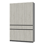 Шкаф 3-х створчатый "Багира" ШК-08 (Графит/Крафт белый)