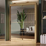 Шкаф-купе 1,6 м "ГРАНД 1" Зеркало/Зеркало (К) (Дуб Вотан/Зеркало/Зеркало)