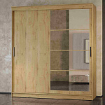 Шкаф-купе 2,0 м "ГРАНД 1" Зеркало/ЛДСП (К) (Дуб Вотан/Зеркало/ЛДСП)