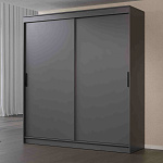 Шкаф-купе 2,0 м "ГРАНД 1" ЛДСП/ЛДСП (К) (Графит/ЛДСП)