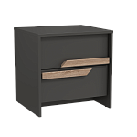 Тумба прикроватная 103.05 "Рапсодия" ((диамант серый / ДВПО: белый / профиль: Masa Decor дуб сонома))