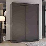 Шкаф-купе 1,6 м "ГРАНД 1" ЛДСП/ЛДСП (К) (Графит/ЛДСП)