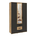 Шкаф 3-х ств Белла (гостиная) (Графит/Дуб Крафт)