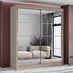 Шкаф-купе 2,0 м "ГРАНД 1" Зеркало/Зеркало (К) (Сатин/Зеркало/Зеркало)