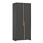 Шкаф для одежды 103.01 "Рапсодия" (2-х дв.) (# (диамант серый / ДВПО: белый / профиль: Masa Decor дуб сонома))