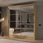 Шкаф-купе 2,0 м "ГРАНД 1" Зеркало/Зеркало (К) (Дуб Вотан/Зеркало/Зеркало)