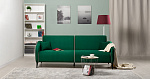 Ноэль Диван - кровать (Арт. ТД 446 Velutto 33 (темно-зеленый малахитовый), Velutto 08 (светлый кварцевый серый))