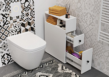 кровать без подъемного механизма, Шкаф-пенал в ванную напольный с ящиками Эффетто Компакт