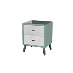 Тумба прикроватная интерьерная Ланс (мятный/мдф холст белый)