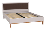 Кровать двойная 60.09 Бора (под ортопед 1Н)  (ш. 1600) (кашемир / ткань: велюр киото тоуп)
