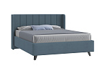 Кровать Виола 160х200(ф-ра мс) (Классик/Профи,Универс,ППМ, 1000H, Микровелюр серо-синий)
